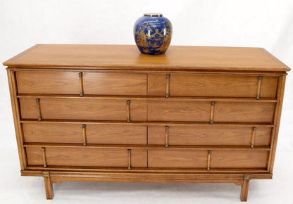 Decorative Light Walnut Faux Bamboo Pulls 8 Drawers Dresser