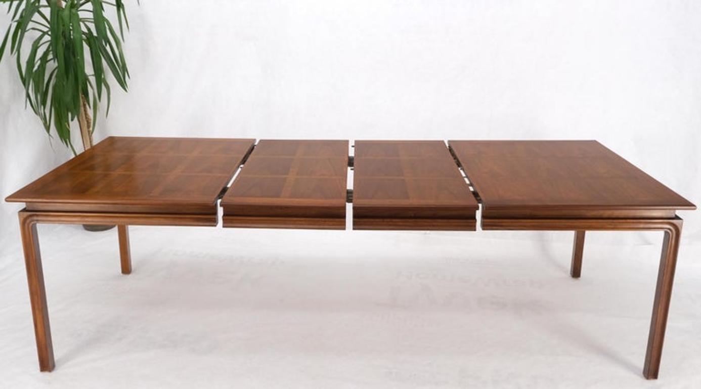 Large Oiled Walnut Two Extension Boards Leafs Rectangle Dining Table Mint