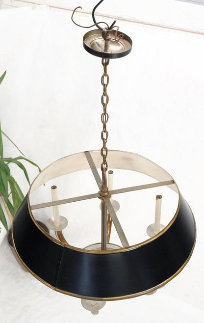 Solid Brass 6 "Candles" Chapman Ceiling Light Fixture Chandelier Mid Century
