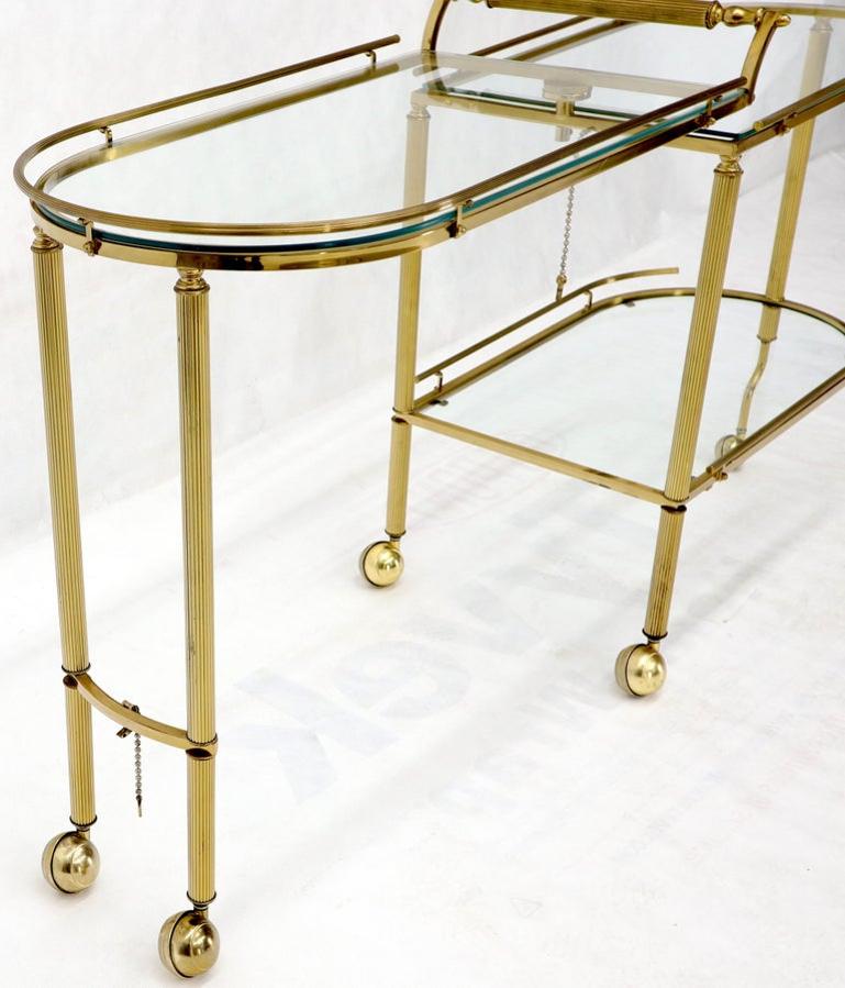 Half Oval Expandable Serving Cart Tray Table