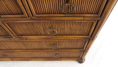 Rattan 7 Drawer Bachelor Chest of Drawers by Baker