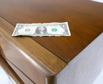 Pair Mid-Century Modern Dimond Front Drawers End Tables Nightstands Stands
