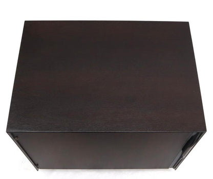 Mid-Century Modern Cube Shape Compact Liquor Cabinet End Table Espresso Finish