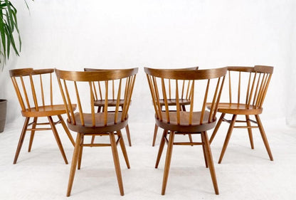 Set of 6 Oiled Walnut Spindle Back Dining Chairs by George Nakashima