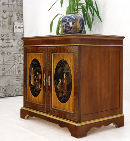 Painted Chinoiserie Two Doors Server Cabinet by Drexel