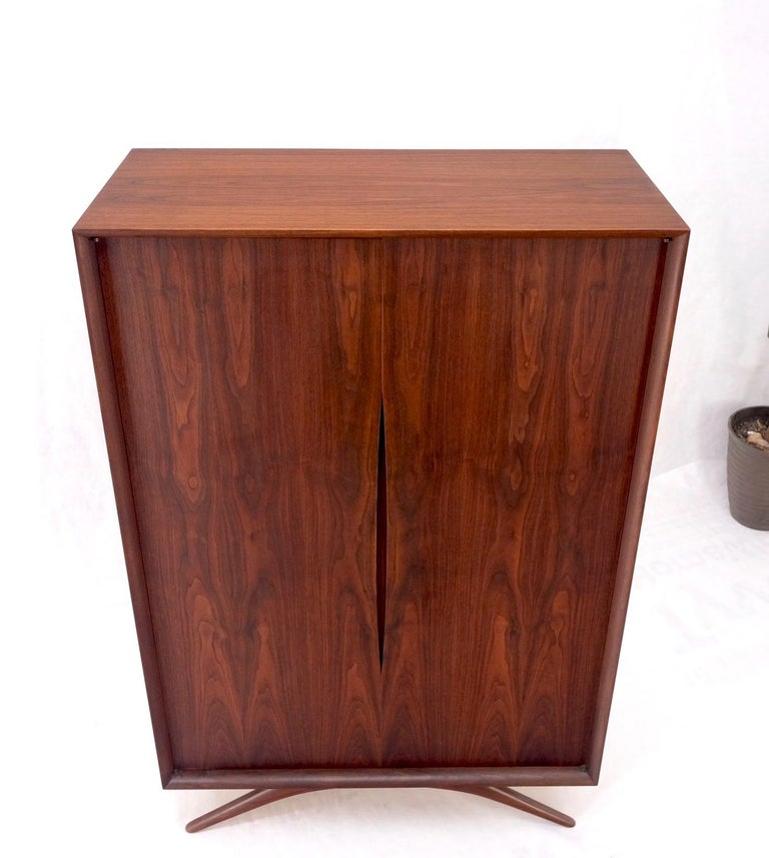 Vladimir Kagan Walnut Dresser Two Door Cabinet Chifforobe on Slayed Legs Mint!