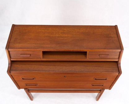 Danish Mid-Century Modern Teak Pull Out Secretary Desk Chest of Drawers Dresser