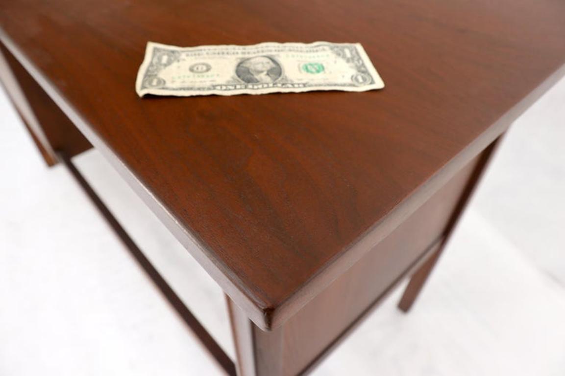 Danish Mid Century Modern Petit Single Pedestal Desk Two Drawers