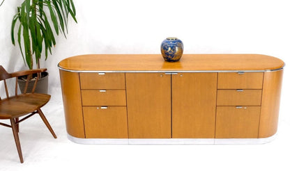 Mid Century Modern Long Rounded Sides Credenza by Thonet