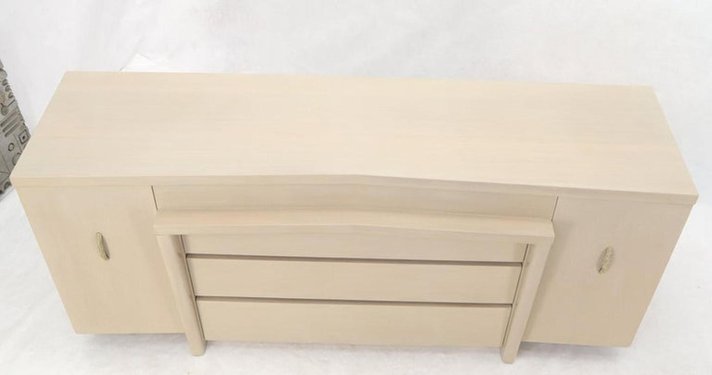 White Pickle Lacquer Finish Sculptural Dresser