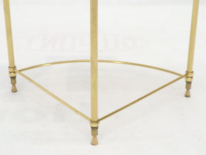 Circular Round Smoked Glass Brass Legs Nesting Coffee Table