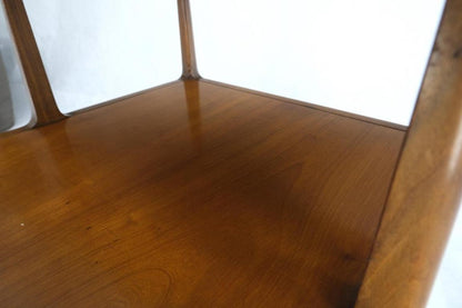 Henredon Solid Walnut Sculptural Two Tier One Drawer Step Side Table