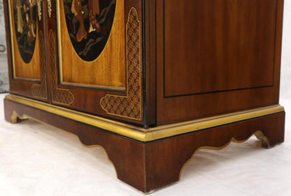 Painted Chinoiserie Two Doors Server Cabinet by Drexel