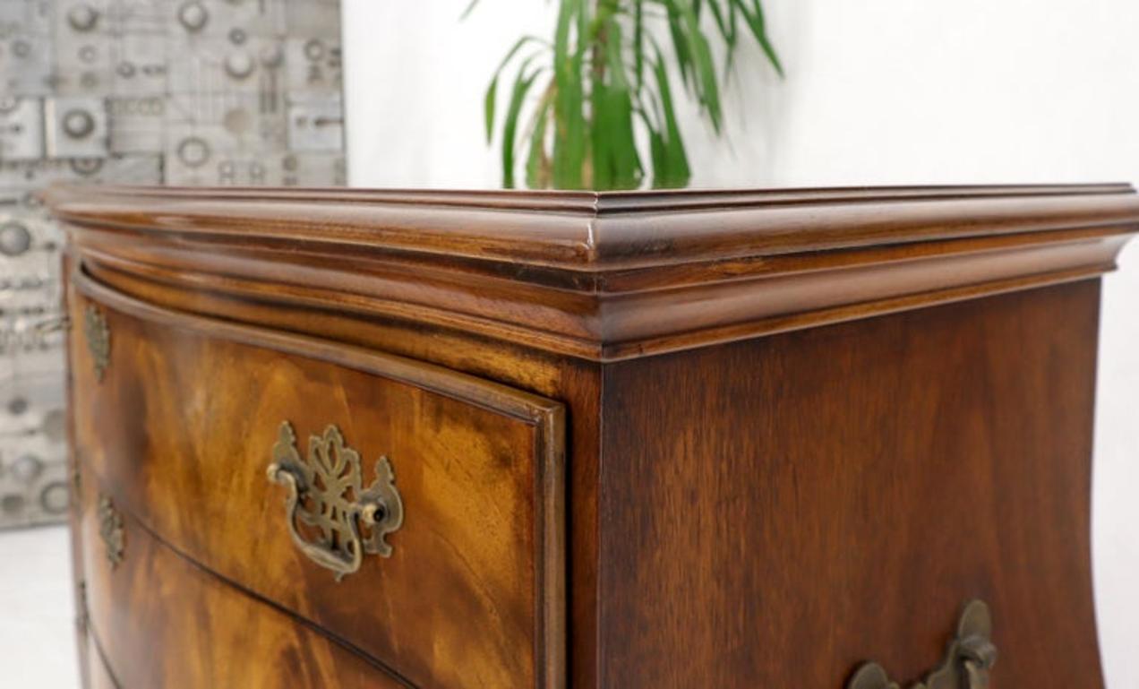 Carved Ball and Claw Feet Flame Mahogany Book Matched Dresser Bachelor Chest