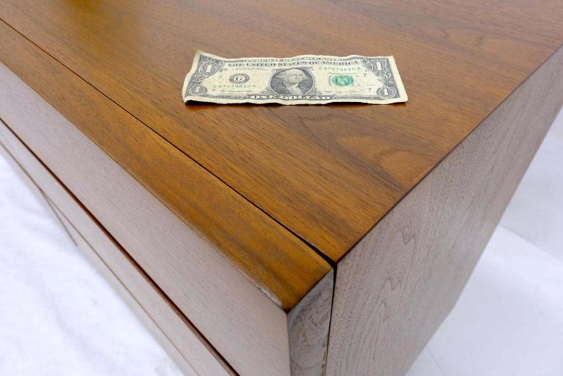 American Walnut Block Front 6 Drawers Long Dresser Credenza Restored Mint