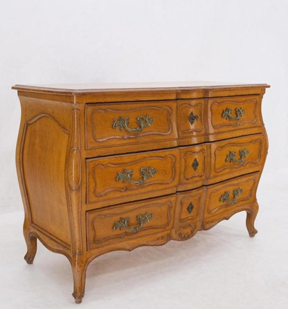 Country French Bombay Shape Massive Solid Wood Three Drawers Dresser Chest