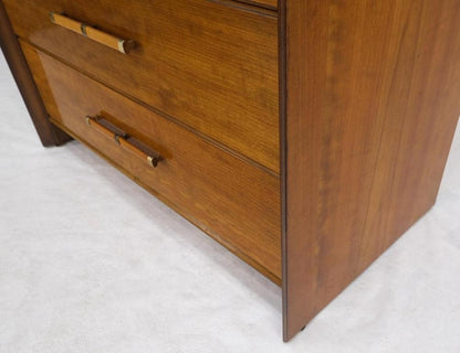 John Stuart Honey Amber Maple High Chest 6 Drawers Dresser Cabinet Wooden Pulls