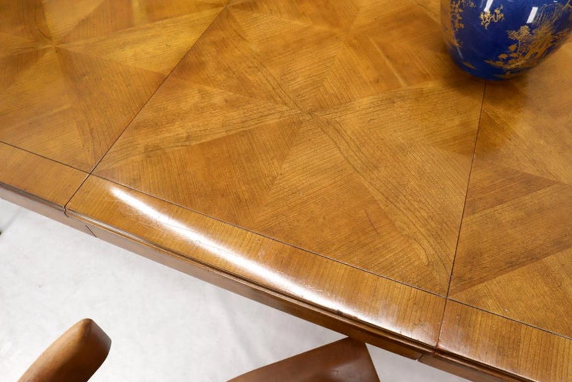 Baker Parquet Top Rectangle Dining Table with Two Extension Leaves Boards