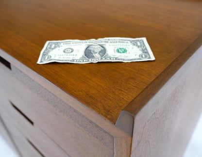 Mid-Century Modern 10 Drawers Walnut Gallery Top Dresser Credenza Double Doors