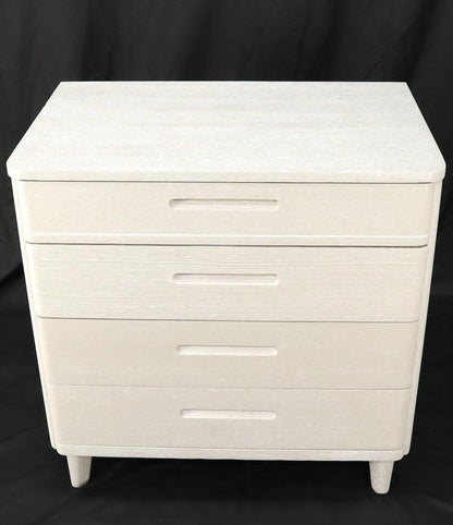 Pair of Restored Solid Oak Cerused White & Grey Finish 4 Drawers Bachelor Chests