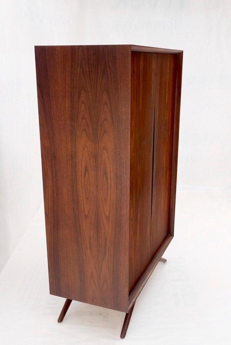 Vladimir Kagan Walnut Dresser Two Door Cabinet Chifforobe on Slayed Legs Mint!