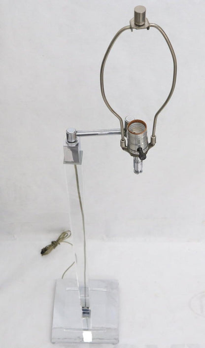 Mid-Century Modern Lucite Base Adjustable Floor Lamp