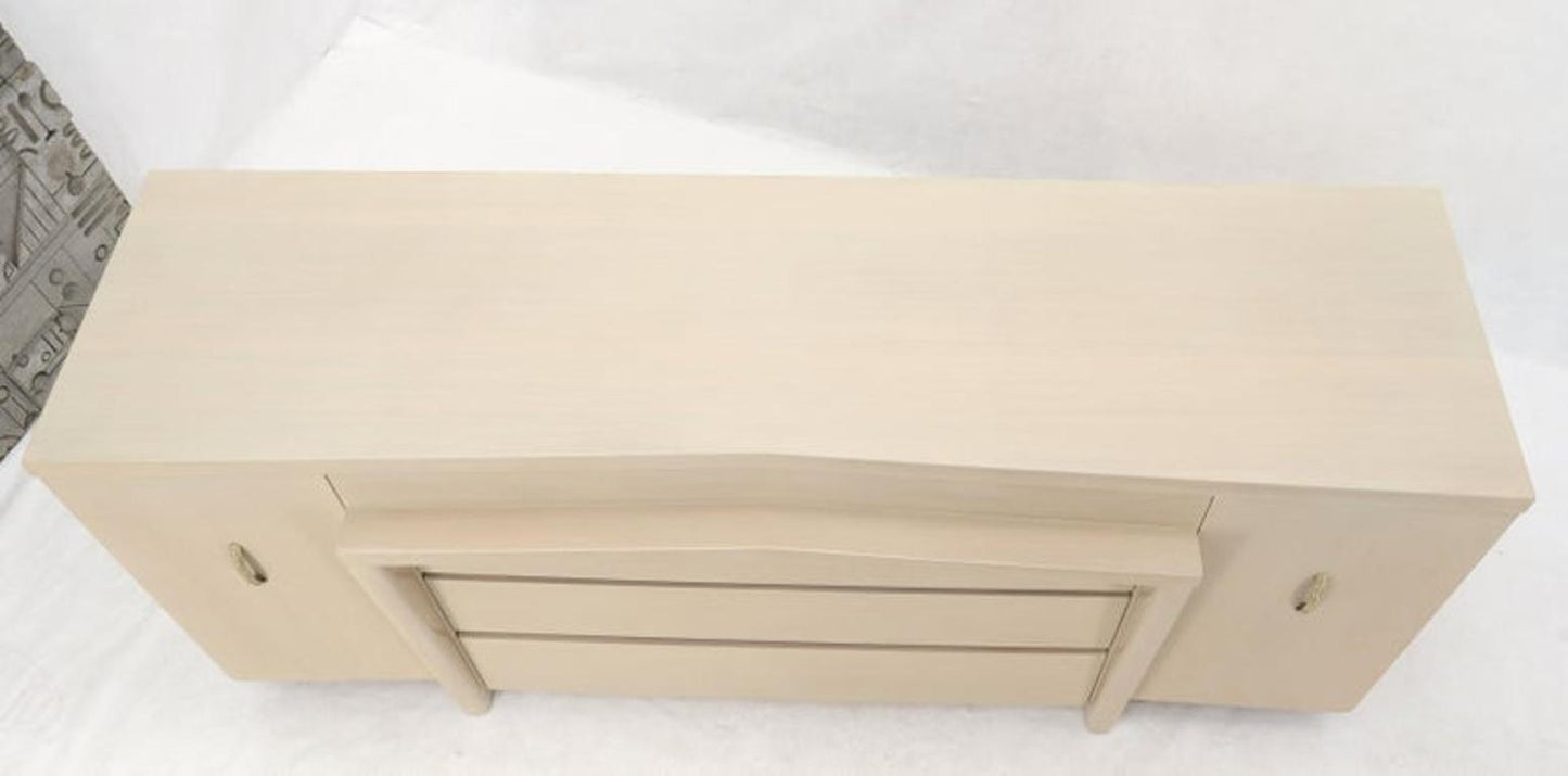 White Pickle Lacquer Finish Sculptural Dresser