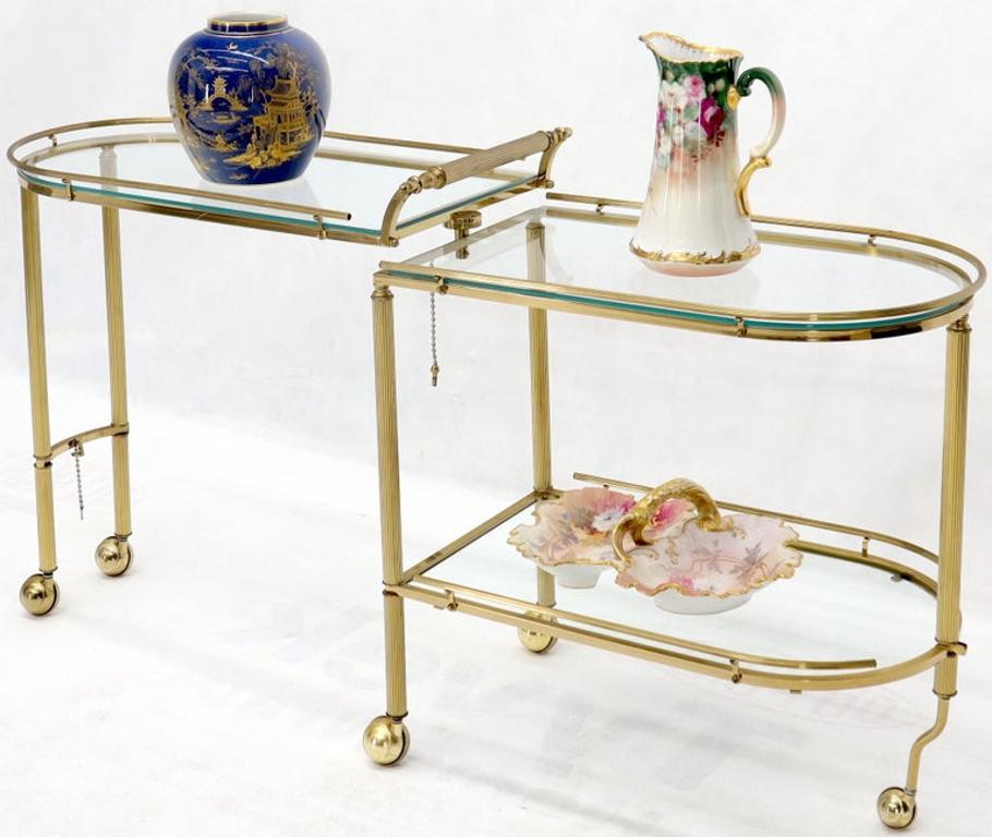 Half Oval Expandable Serving Cart Tray Table