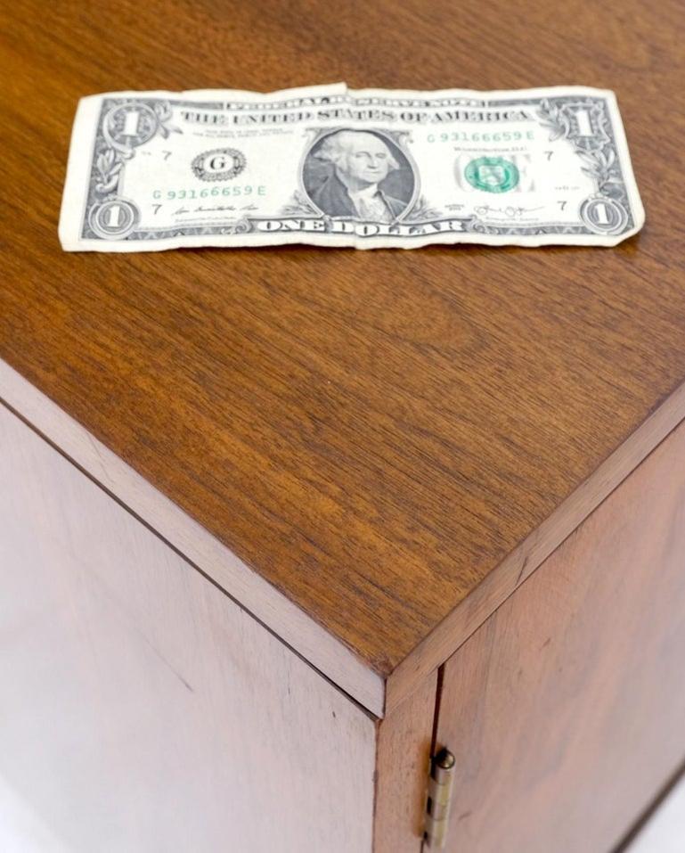 Mid-Century Modern Walnut Two Doors Floating Base Small Petit Credenza Mint