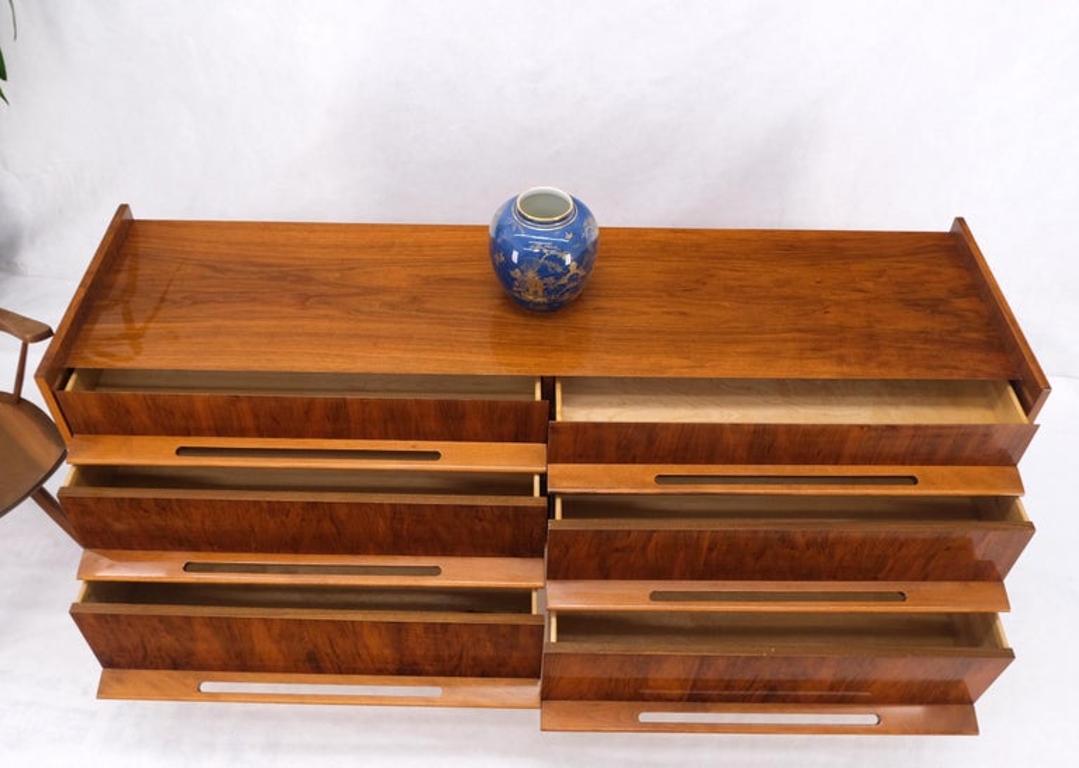 Edmond Spence Lacquered Walnut 6 Drawers Long Dresser Cabinet Credenza Mint!