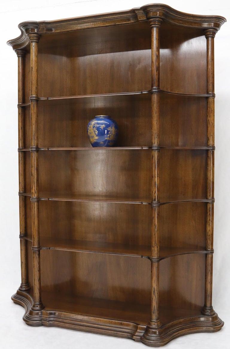 Large Oversize Figural Country French Style Open Bookcase with Spindles