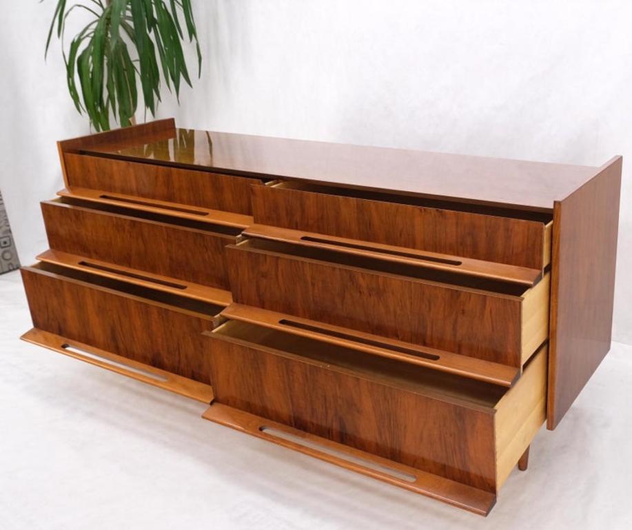 Edmond Spence Lacquered Walnut 6 Drawers Long Dresser Cabinet Credenza Mint!