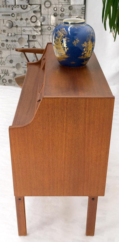 Danish Mid-Century Modern Teak Pull Out Secretary Desk Chest of Drawers Dresser