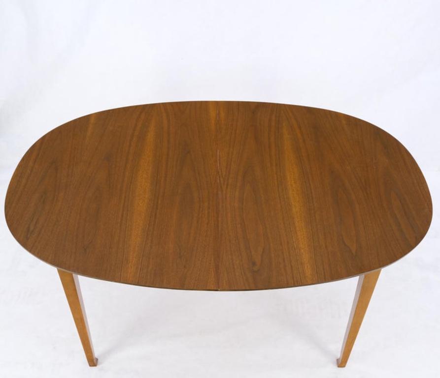 Oval Walnut Square Tapered Legs Mid Century Modern Dining Conference Table Mint