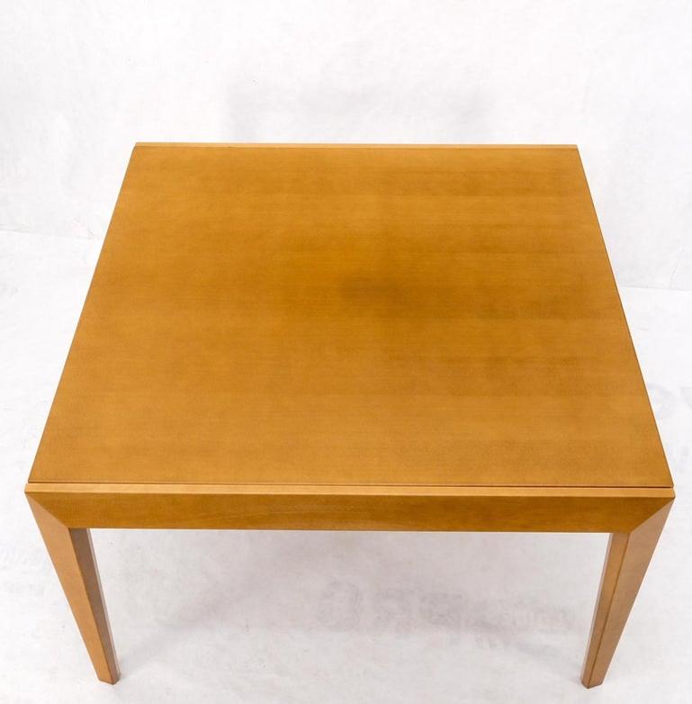 Cassina Large Square Flip Top Expandable Dining Conference Table Blond Birch