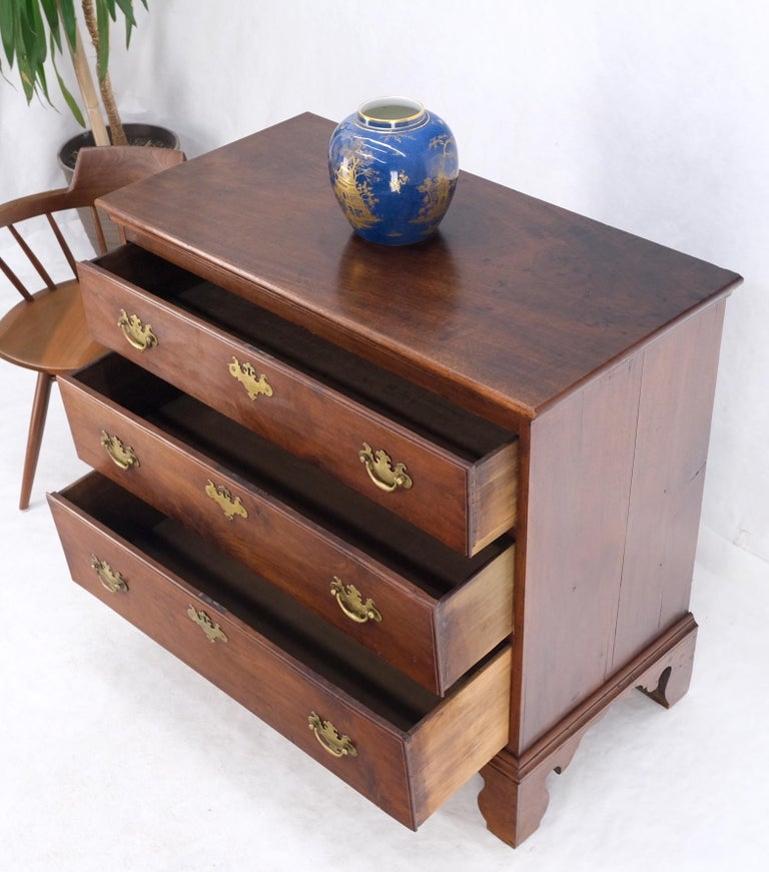 Solid Mahogany 3 Drawers Antique Chippendale Style Dresser Chest