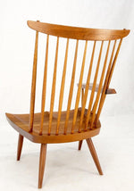 Mid-Century Modern Solid Oiled Walnut George Nakashima Slab-Arm Lounge Chair