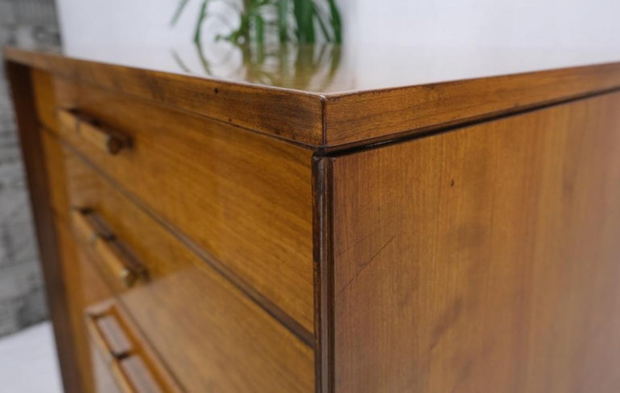 John Stuart Honey Amber Maple High Chest 6 Drawers Dresser Cabinet Wooden Pulls