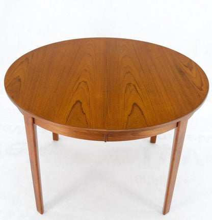 Danish Teak Mid Century Modern Round Dining Banquet Conference Table 4 Leaf MINT