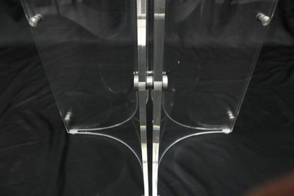 Tulip Chrome Base Lucite Seats Set of 4 Chairs Dining Table with Glass Round Top