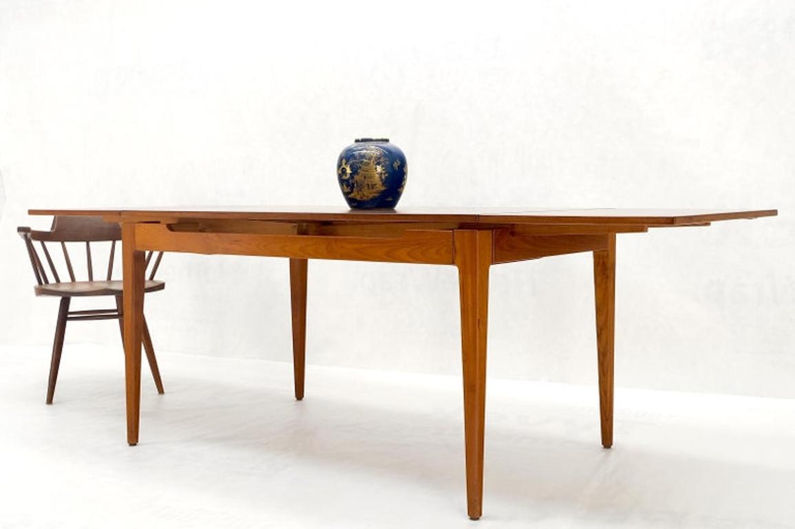Danish Mid-Century Modern Teak Refectory Dining Table Two Leafs Mint!