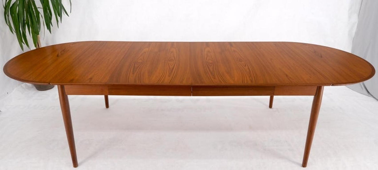 Danish Mid Century Modern Teak Drop Leaf Dining Table w/ 2 Leaves Boards MINT