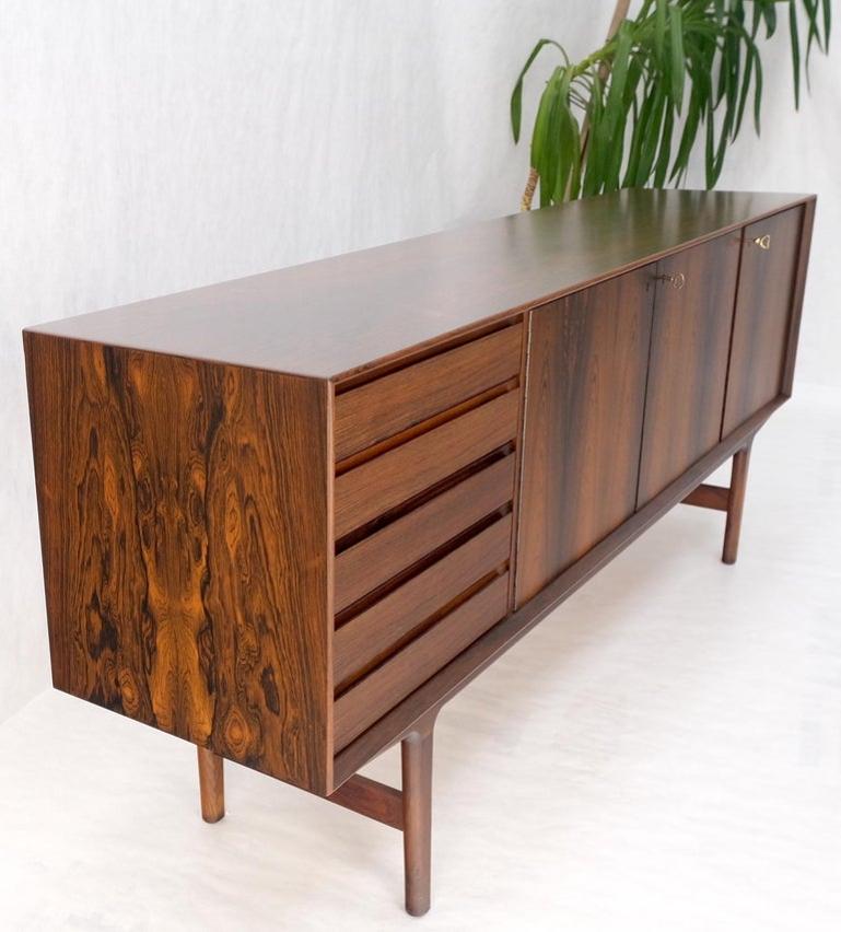 Danish Mid-Century Modern Rosewood 3 Doors 5 Drawers Credenza Dresser Mint!