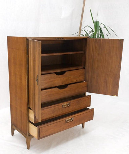 Mid-Century Modern Double Door Compartment Walnut Gentleman's Chest Dresser MINT