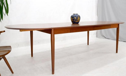 Danish Mid Century Modern Teak Drop Leaf Dining Table w/ 2 Leaves Boards MINT