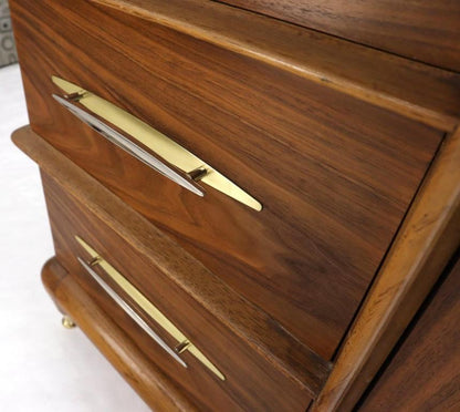 Sculptural Walnut Mid-Century Modern Long Dresser Credenza