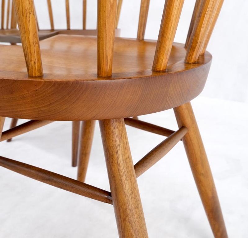 Set of 6 Oiled Walnut Spindle Back Dining Chairs by George Nakashima