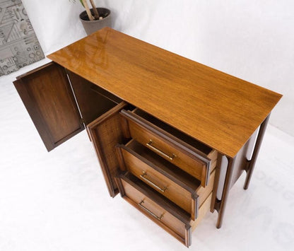 Exposed Sculptural Legs Walnut Three Drawers Two Doors Credenza Server Sideboard