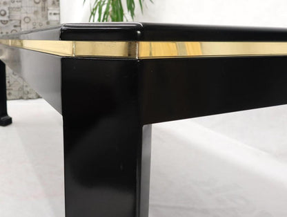 Black Lacquer Faux Stone Marble Finish Dining Table with Leave Extension Board