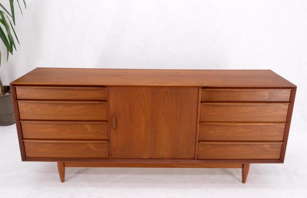 Danish Teak Mid-Century Modern 13 Drawers Long Credenza Dresser Sideboard MINT!